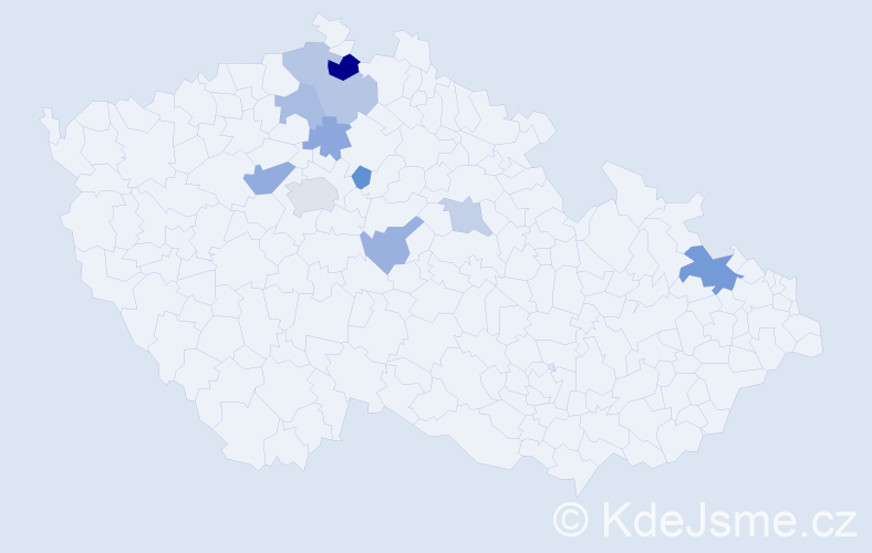Příjmení: 'Dudok', počet výskytů 18 v celé ČR