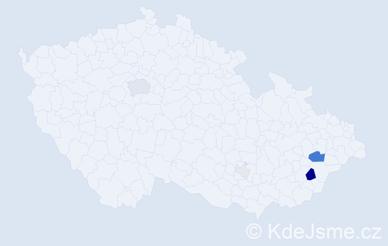 Příjmení: 'Dunajská', počet výskytů 12 v celé ČR