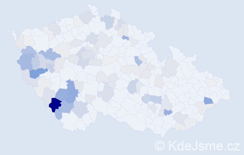 Příjmení: 'Roučka', počet výskytů 388 v celé ČR