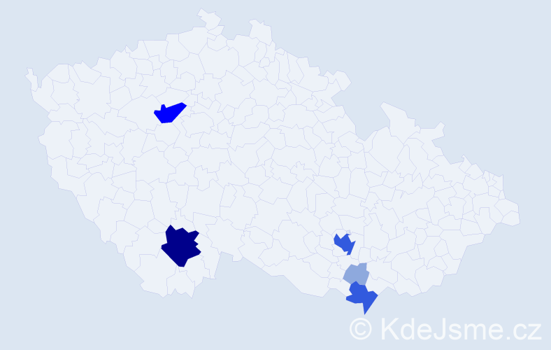 Příjmení: 'Skusil', počet výskytů 16 v celé ČR