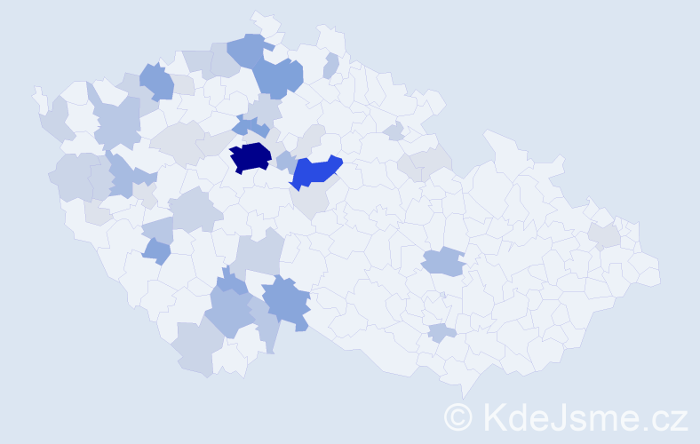 Příjmení: 'Cikán', počet výskytů 158 v celé ČR