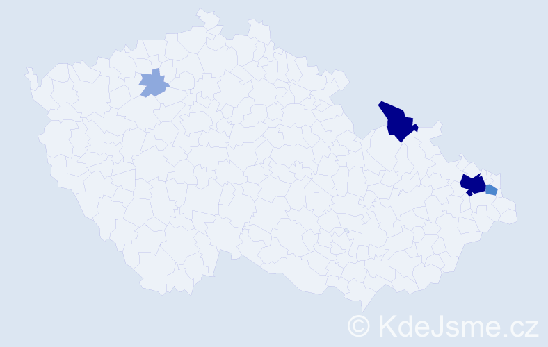 Příjmení: 'Barinec', počet výskytů 13 v celé ČR