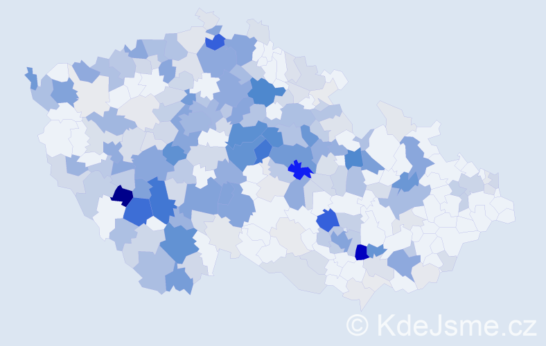 Příjmení: 'Kropáček', počet výskytů 894 v celé ČR