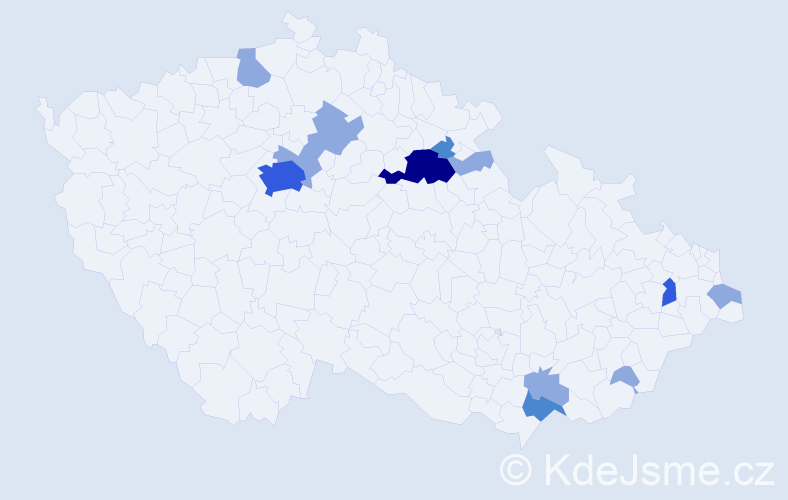 Příjmení: 'Chochrunová', počet výskytů 22 v celé ČR