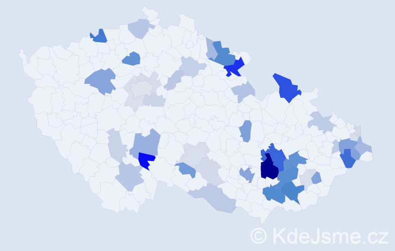 Příjmení: 'Šatný', počet výskytů 149 v celé ČR