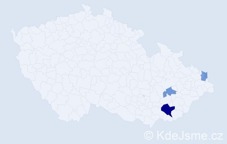 Příjmení: 'Hovůrková', počet výskytů 13 v celé ČR