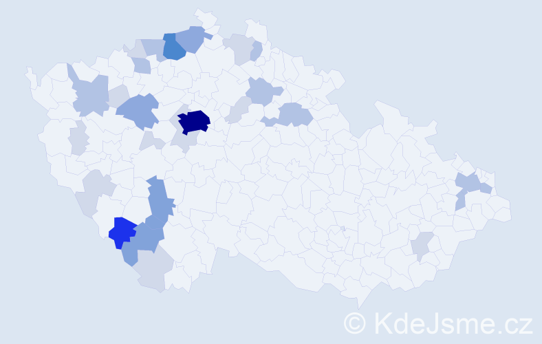 Příjmení: 'Bělecký', počet výskytů 81 v celé ČR