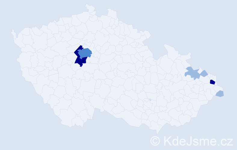 Příjmení: 'Tkaczyk', počet výskytů 13 v celé ČR