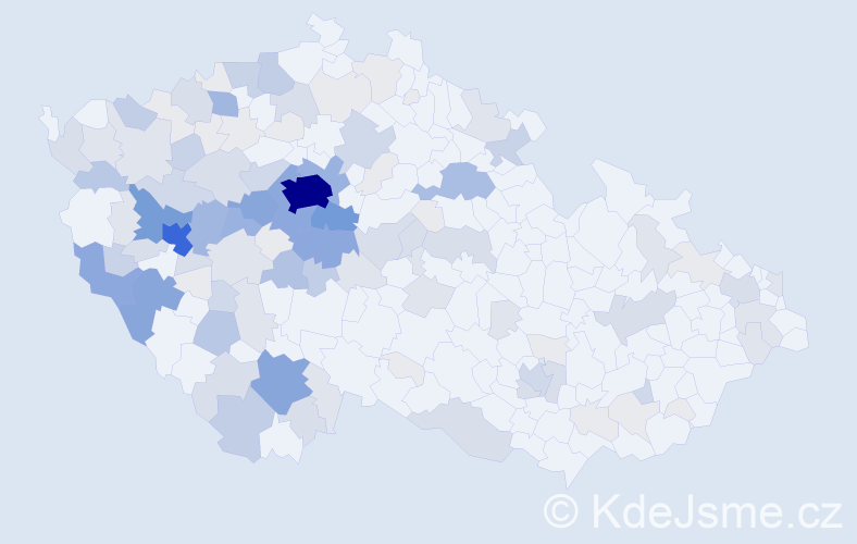 Příjmení: 'Hůrková', počet výskytů 451 v celé ČR