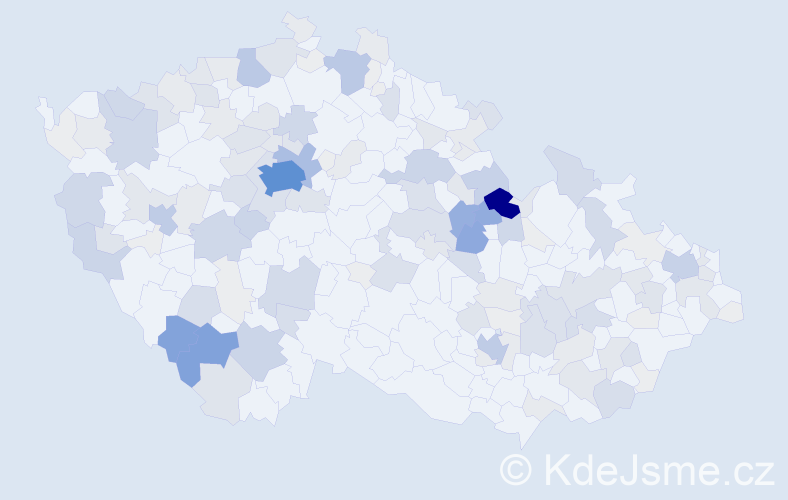 Příjmení: 'Krejsa', počet výskytů 704 v celé ČR