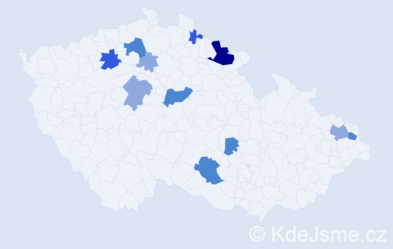Příjmení: 'Csicso', počet výskytů 25 v celé ČR
