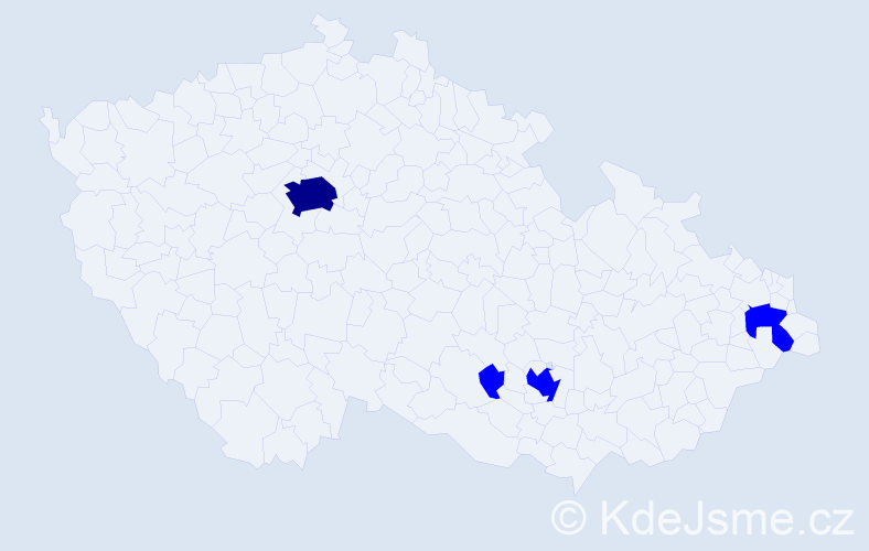 Příjmení: 'Kolesnikovová', počet výskytů 5 v celé ČR