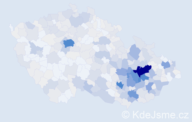 Příjmení: 'Koutný', počet výskytů 1950 v celé ČR