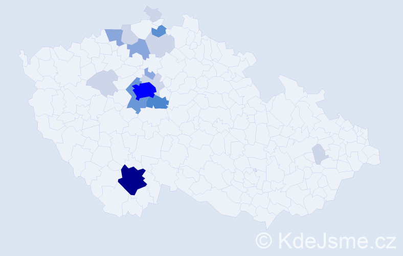 Příjmení: 'Chrdle', počet výskytů 57 v celé ČR