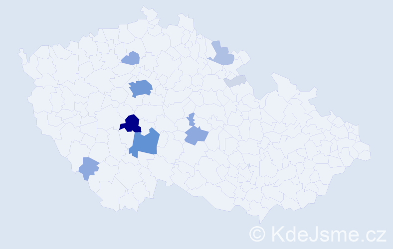 Příjmení: 'Hrazánková', počet výskytů 38 v celé ČR
