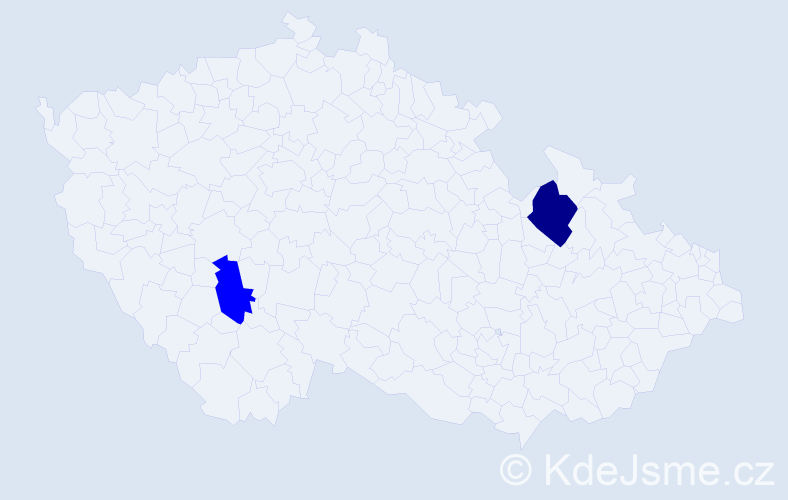 Příjmení: 'Predajňa', počet výskytů 5 v celé ČR
