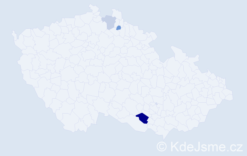 Příjmení: 'Barycharová', počet výskytů 8 v celé ČR