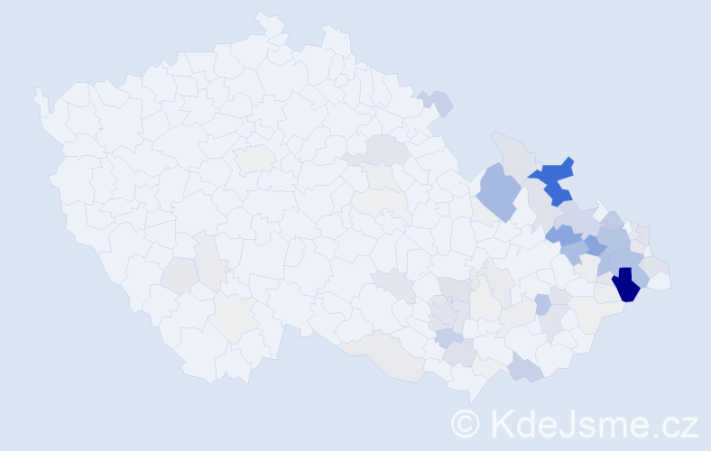 Příjmení: 'Kurečka', počet výskytů 351 v celé ČR