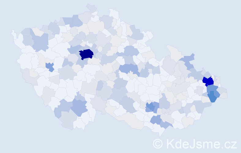 Příjmení: 'Kokešová', počet výskytů 724 v celé ČR