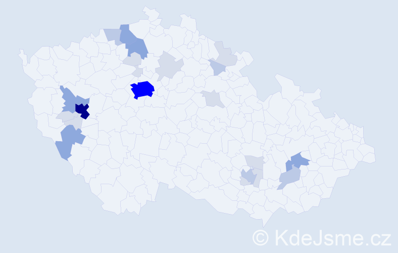 Příjmení: 'Poková', počet výskytů 67 v celé ČR
