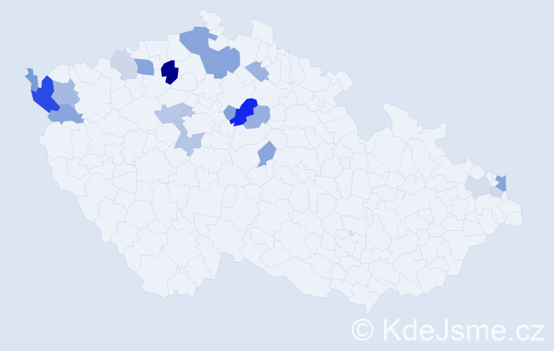 Příjmení: 'Bubanec', počet výskytů 44 v celé ČR