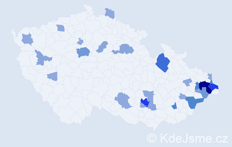 Příjmení: 'Gachová', počet výskytů 69 v celé ČR