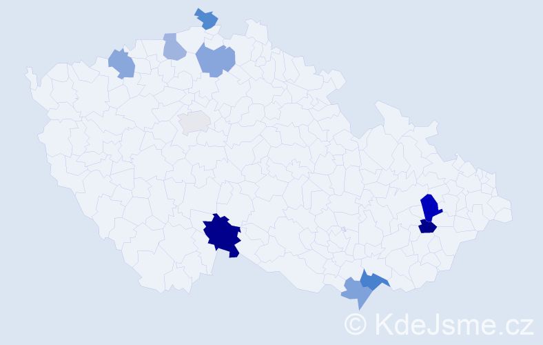 Příjmení: 'Vagač', počet výskytů 14 v celé ČR