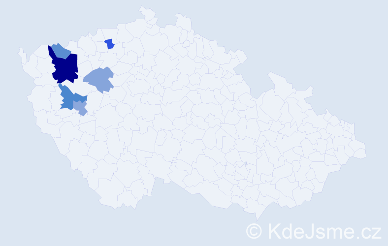 Příjmení: 'Kubasta', počet výskytů 13 v celé ČR