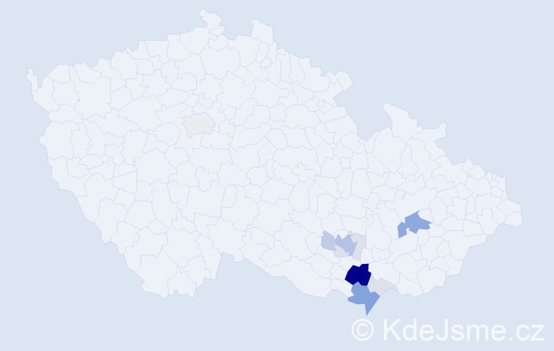 Příjmení: 'Ryzá', počet výskytů 44 v celé ČR