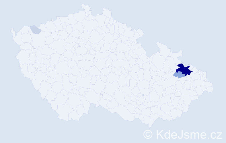 Příjmení: 'Stupeň', počet výskytů 16 v celé ČR