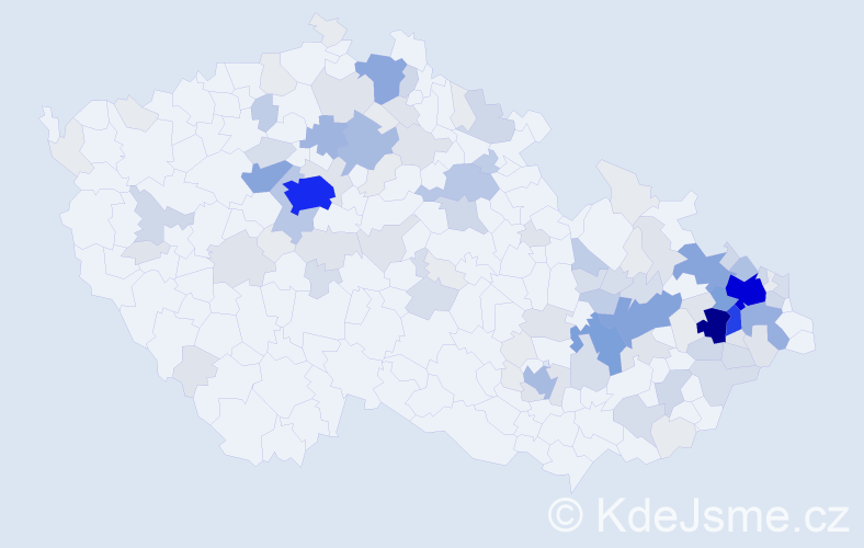 Příjmení: 'Klosová', počet výskytů 491 v celé ČR