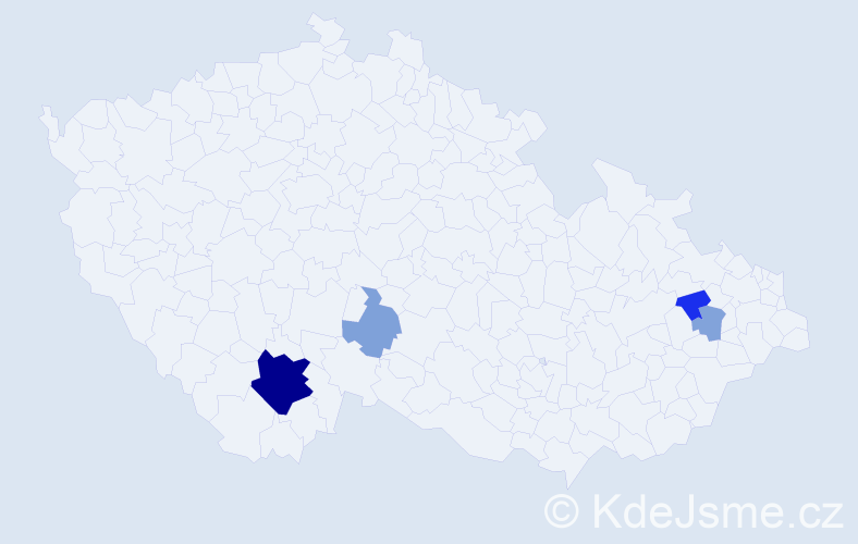 Příjmení: 'Klewar', počet výskytů 12 v celé ČR