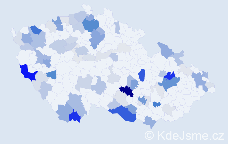 Příjmení: 'Hammer', počet výskytů 284 v celé ČR