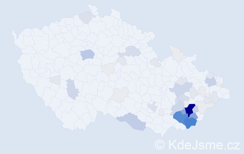 Příjmení: 'Gajdůšek', počet výskytů 259 v celé ČR