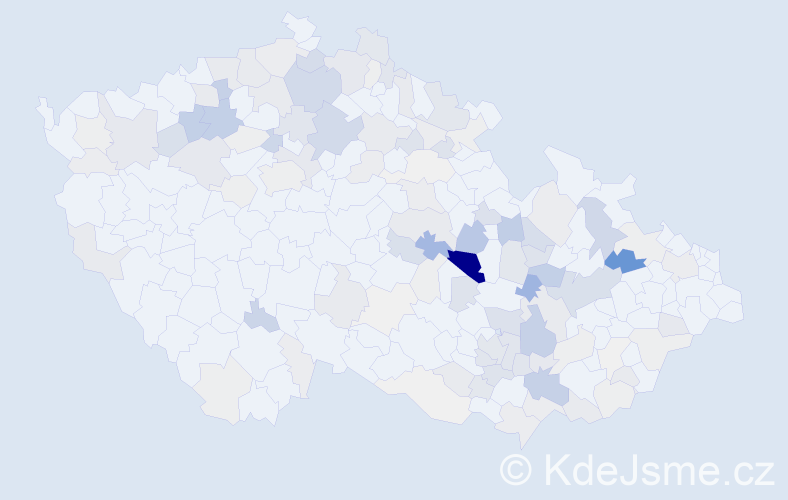 Příjmení: 'Hegr', počet výskytů 389 v celé ČR