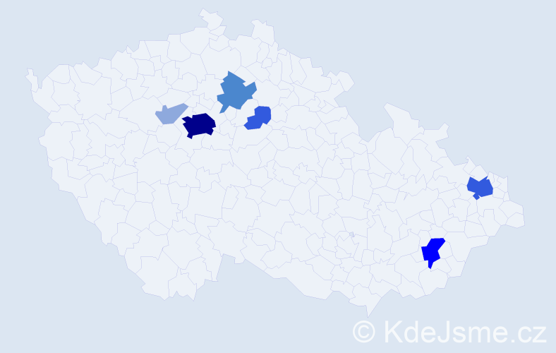 Příjmení: 'Krasická', počet výskytů 18 v celé ČR