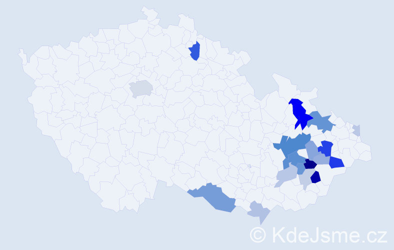 Příjmení: 'Kotůlková', počet výskytů 47 v celé ČR