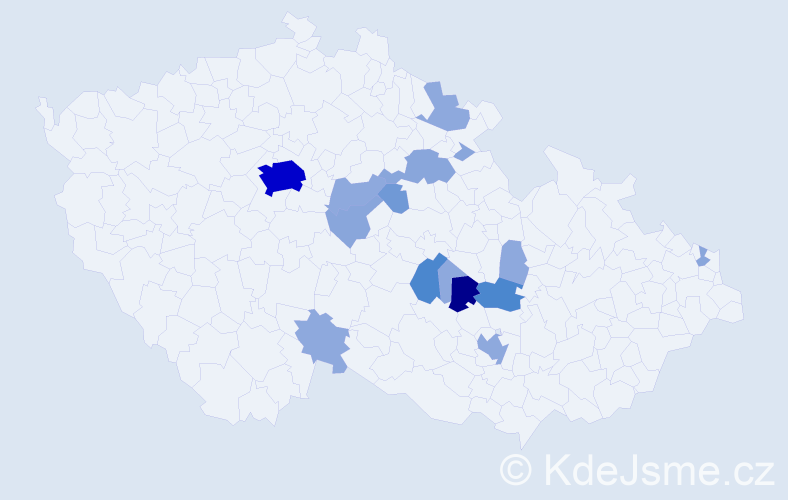 Příjmení: 'Bervid', počet výskytů 42 v celé ČR