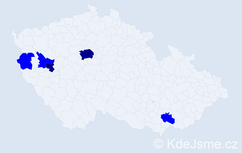 Příjmení: 'Pulerová', počet výskytů 7 v celé ČR