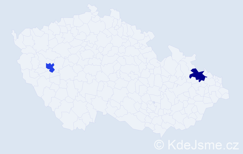 Příjmení: 'Tenev', počet výskytů 2 v celé ČR