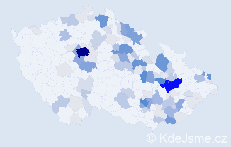 Příjmení: 'Absolon', počet výskytů 431 v celé ČR