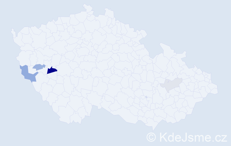 Příjmení: 'Gellan', počet výskytů 7 v celé ČR