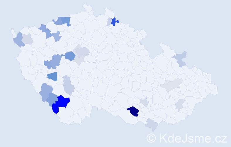Příjmení: 'Stadlerová', počet výskytů 63 v celé ČR