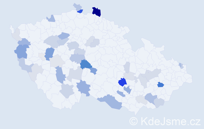 Příjmení: 'Koktová', počet výskytů 164 v celé ČR