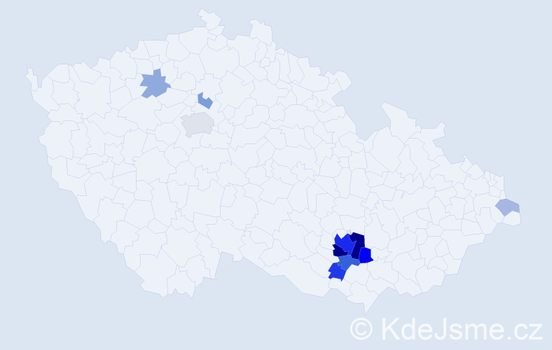 Příjmení: 'Misák', počet výskytů 37 v celé ČR
