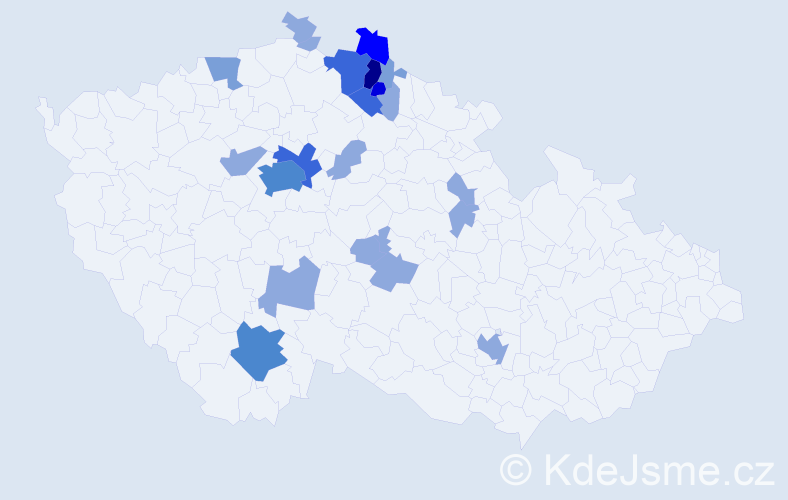 Příjmení: 'Mrklas', počet výskytů 51 v celé ČR