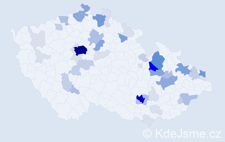 Příjmení: 'Kristen', počet výskytů 179 v celé ČR