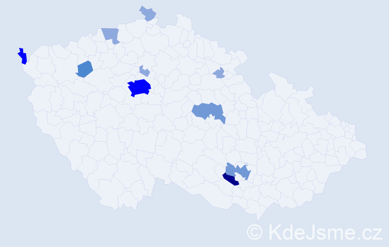 Příjmení: 'Sachsová', počet výskytů 27 v celé ČR