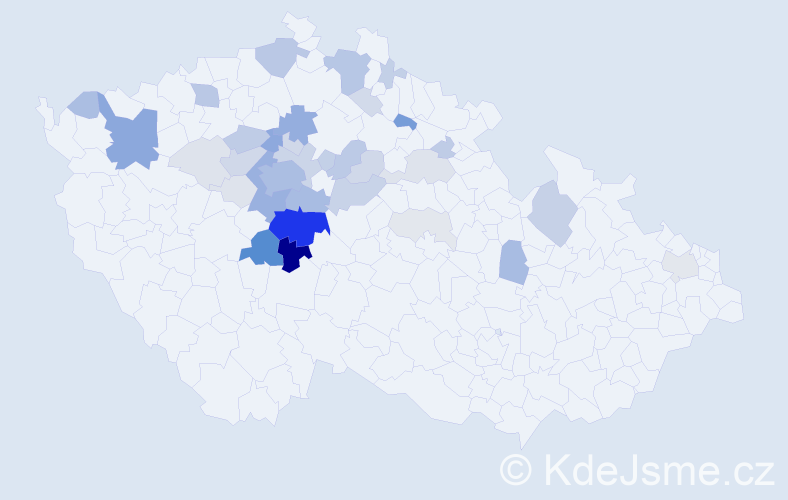 Příjmení: 'Brejla', počet výskytů 153 v celé ČR