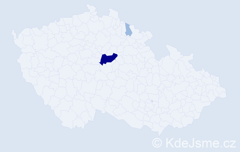 Příjmení: 'Bauhoferová', počet výskytů 5 v celé ČR